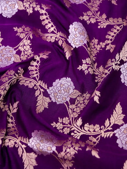 Pure Katan Silk Banarasi with All over Jaal Weaving