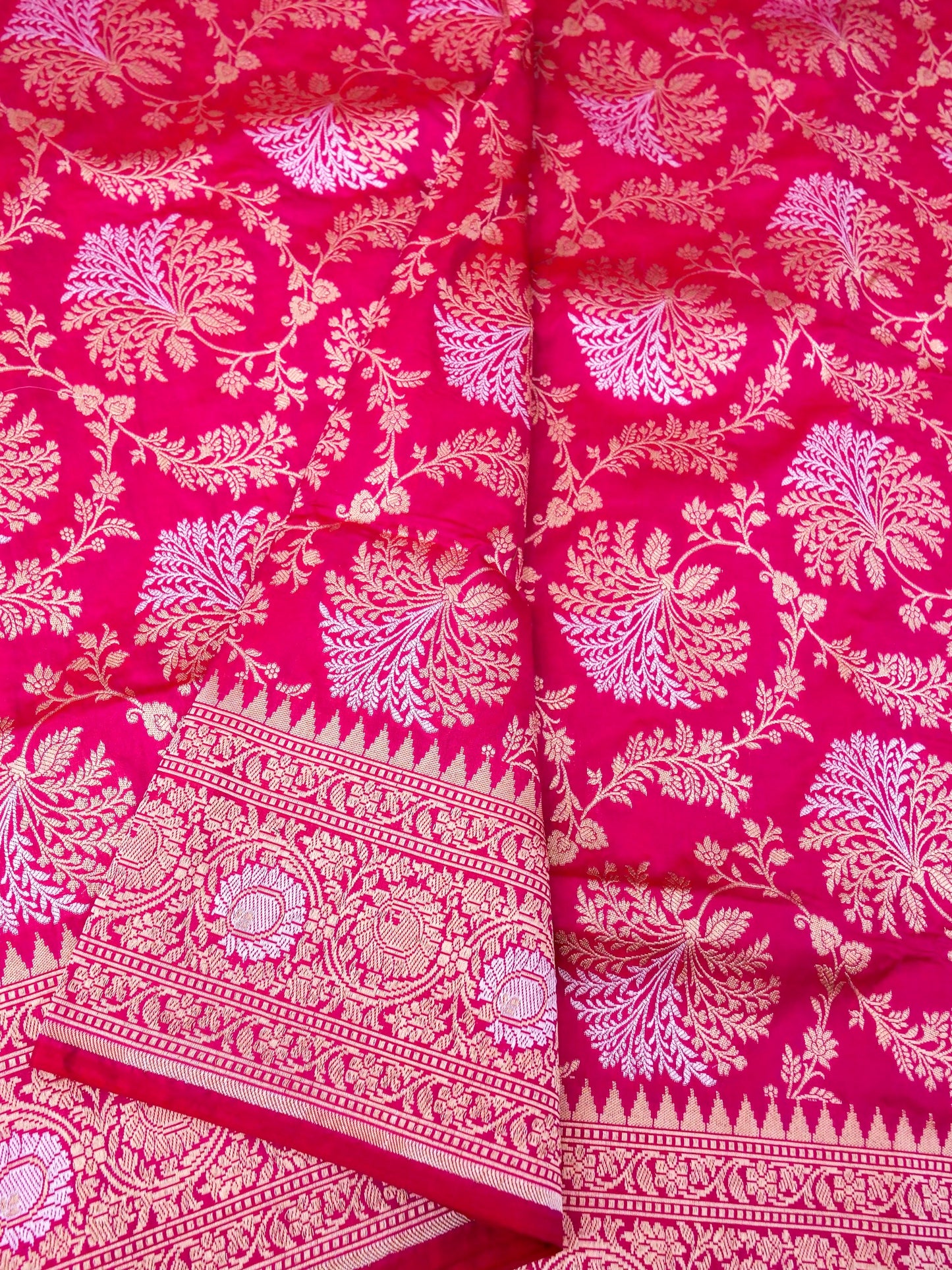 Pure Katan Silk Banarasi with All over Jaal Weaving