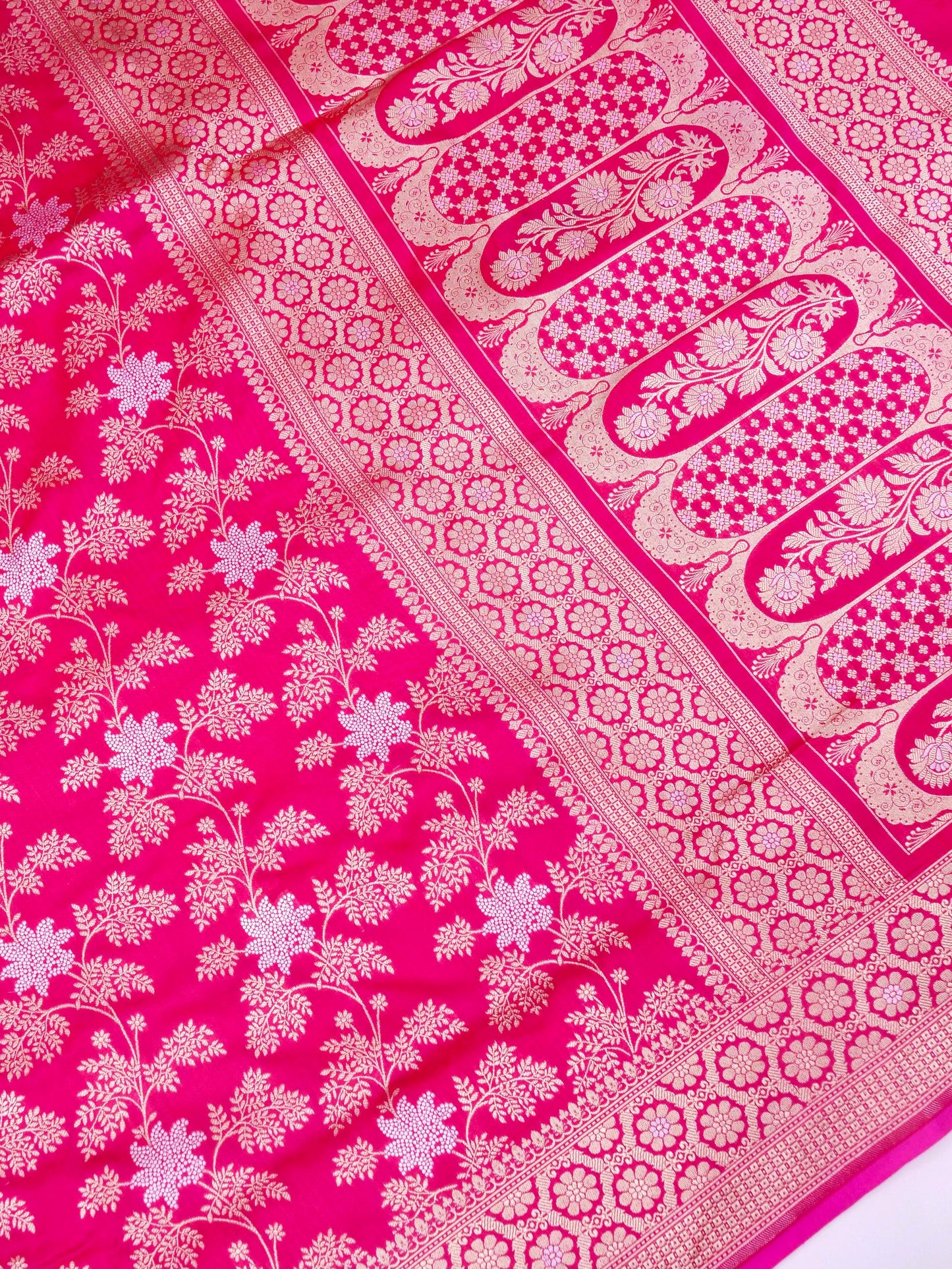 Pure Katan Silk Banarasi Saree  All Over Jaal Weaving