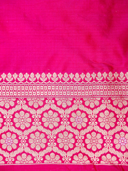 Pure Katan Silk Banarasi Saree  All Over Jaal Weaving