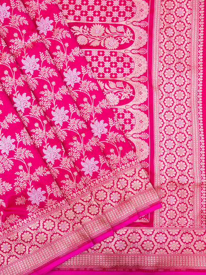 Pure Katan Silk Banarasi Saree  All Over Jaal Weaving