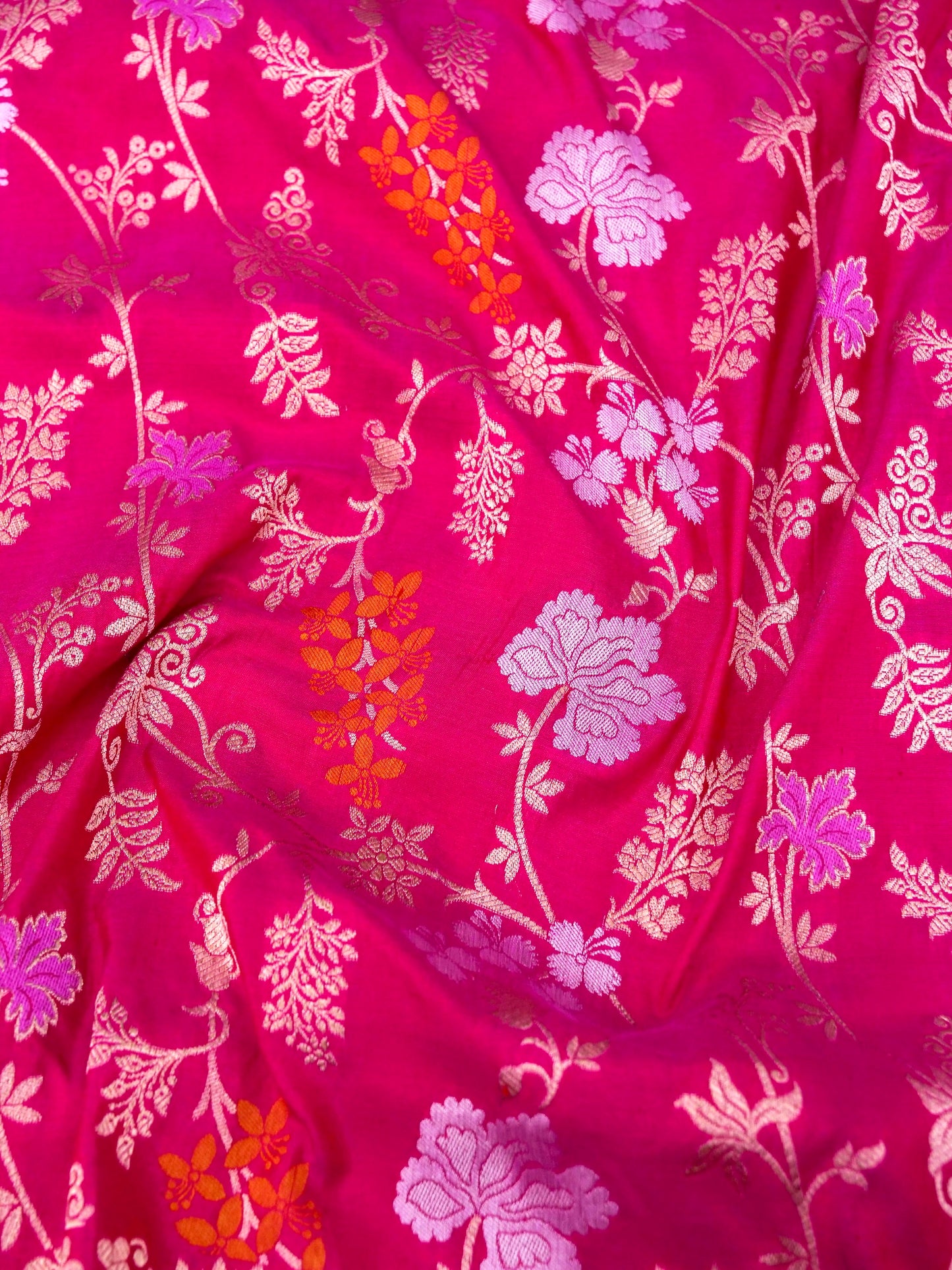 Pure Katan Silk Banarasi saree With All Over Jaal Weaving