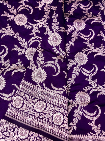 Pure Katan Silk Banarasi Saree  All Over Jaal Weaving