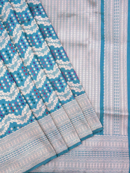 Pure Katan Silk Banarasi with All over Jaal Weaving