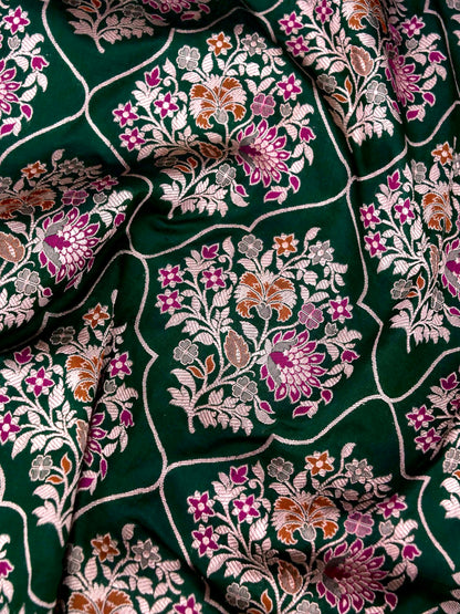 Pure Katan Silk Banarasi with All over Jaal Weaving