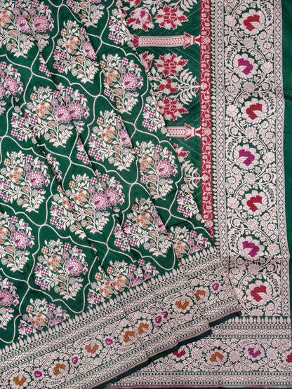 Pure Katan Silk Banarasi with All over Jaal Weaving