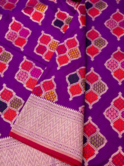 Pure Katan Silk Banarasi with All over Jaal Weaving