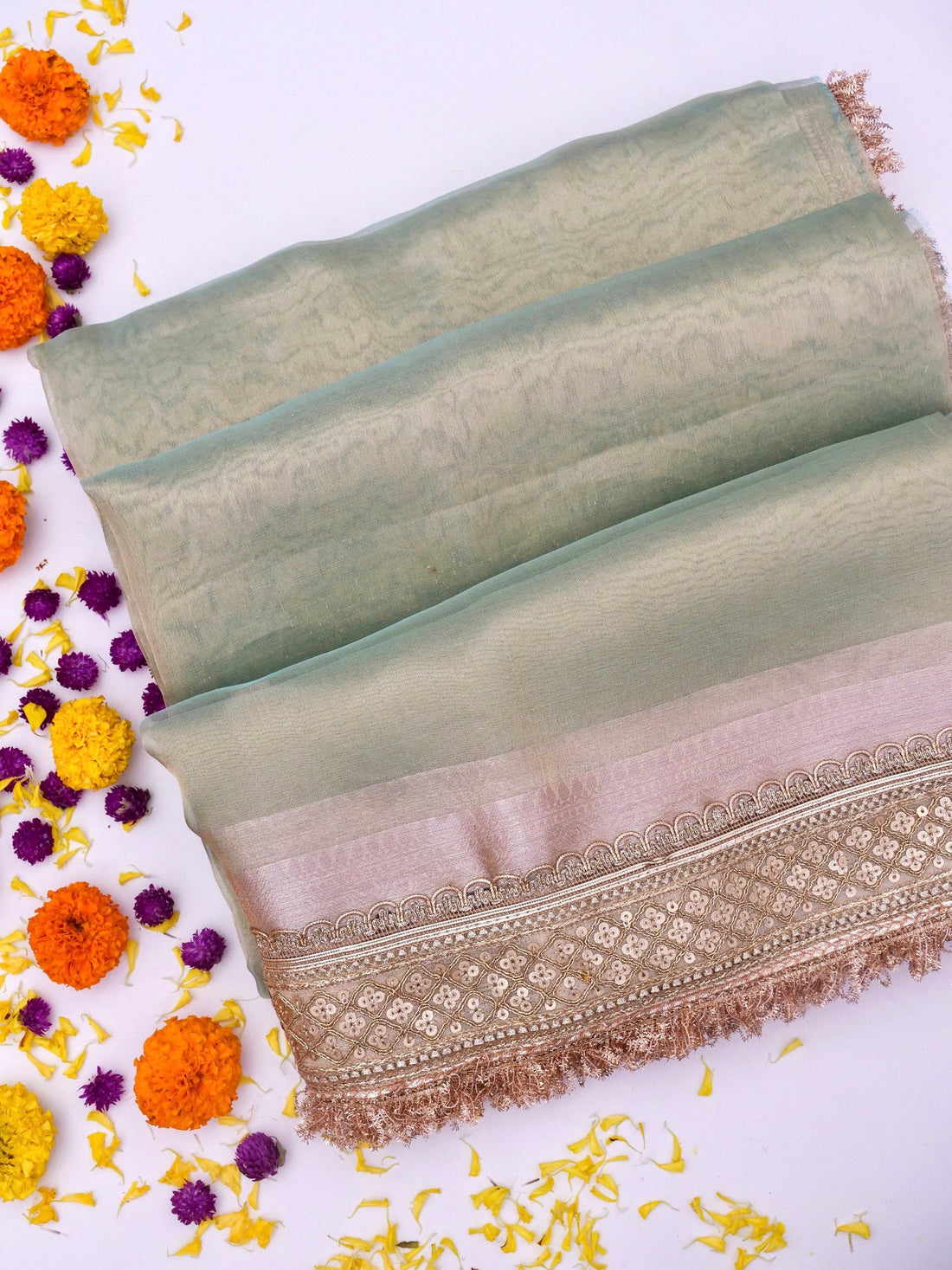 Banarasi Pure Tissue Silk Saree with Brocade Blouse By Kalakari