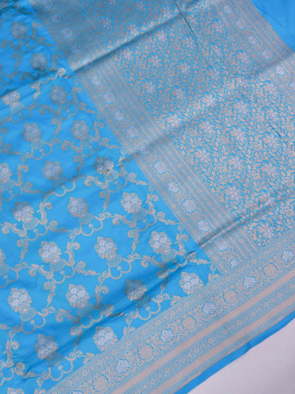 Pure Katan Silk Banarasi Saree  All Over Jaal Weaving