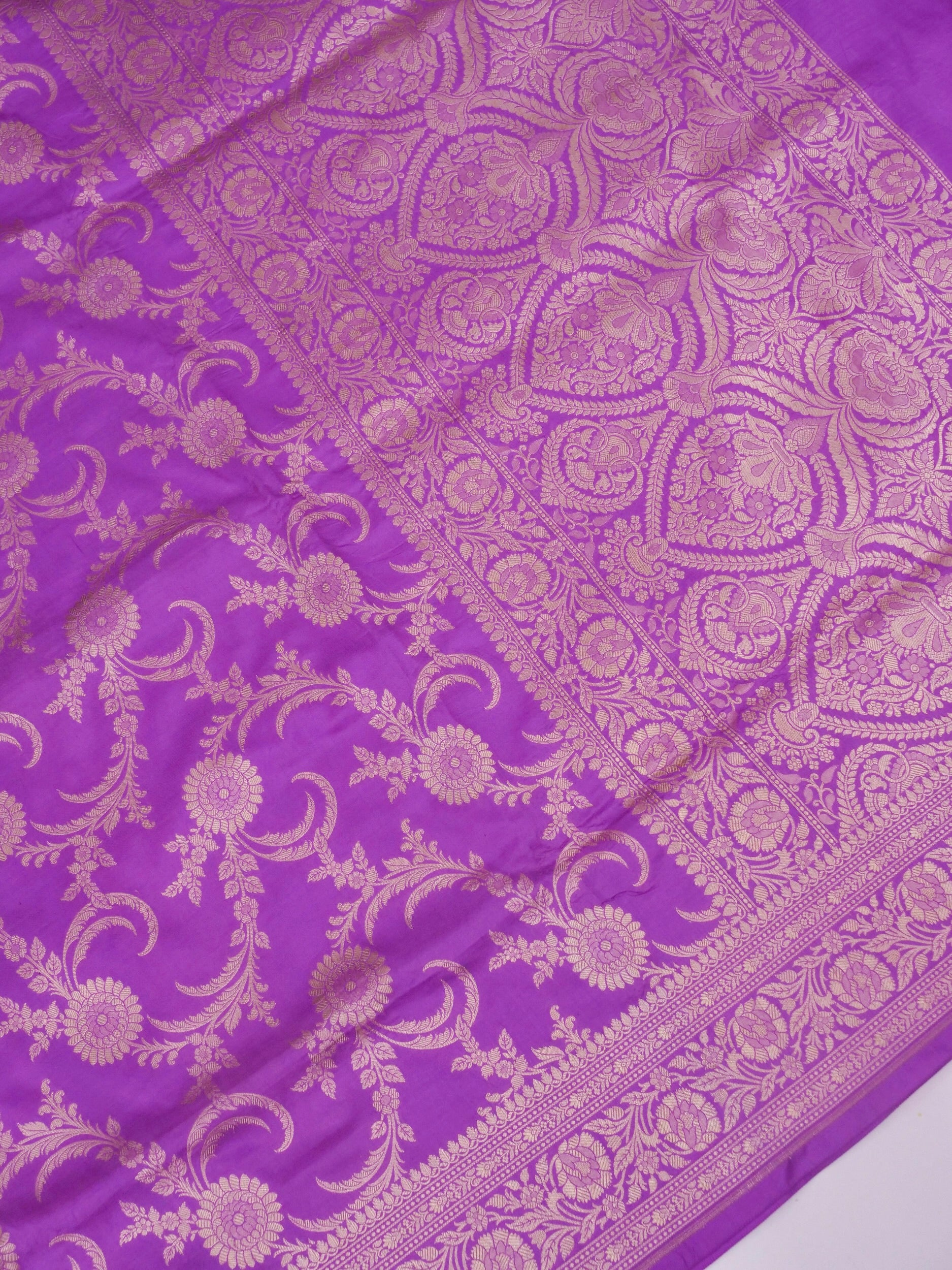 Pure Katan Silk Banarasi Saree  All Over Jaal Weaving