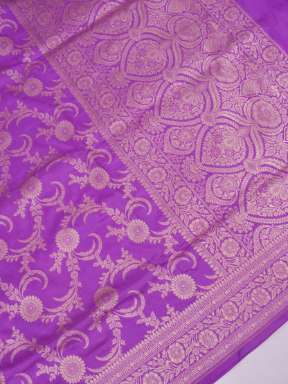 Pure Katan Silk Banarasi Saree  All Over Jaal Weaving