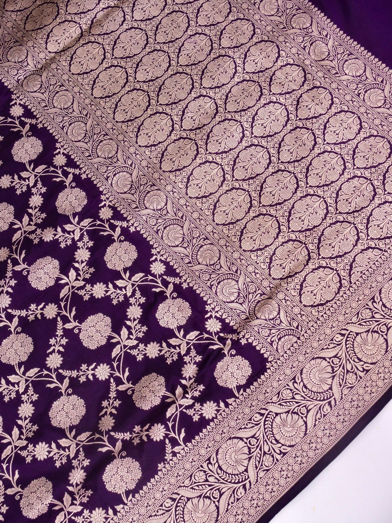 Pure Katan Silk Banarasi Saree  All Over Jaal Weaving