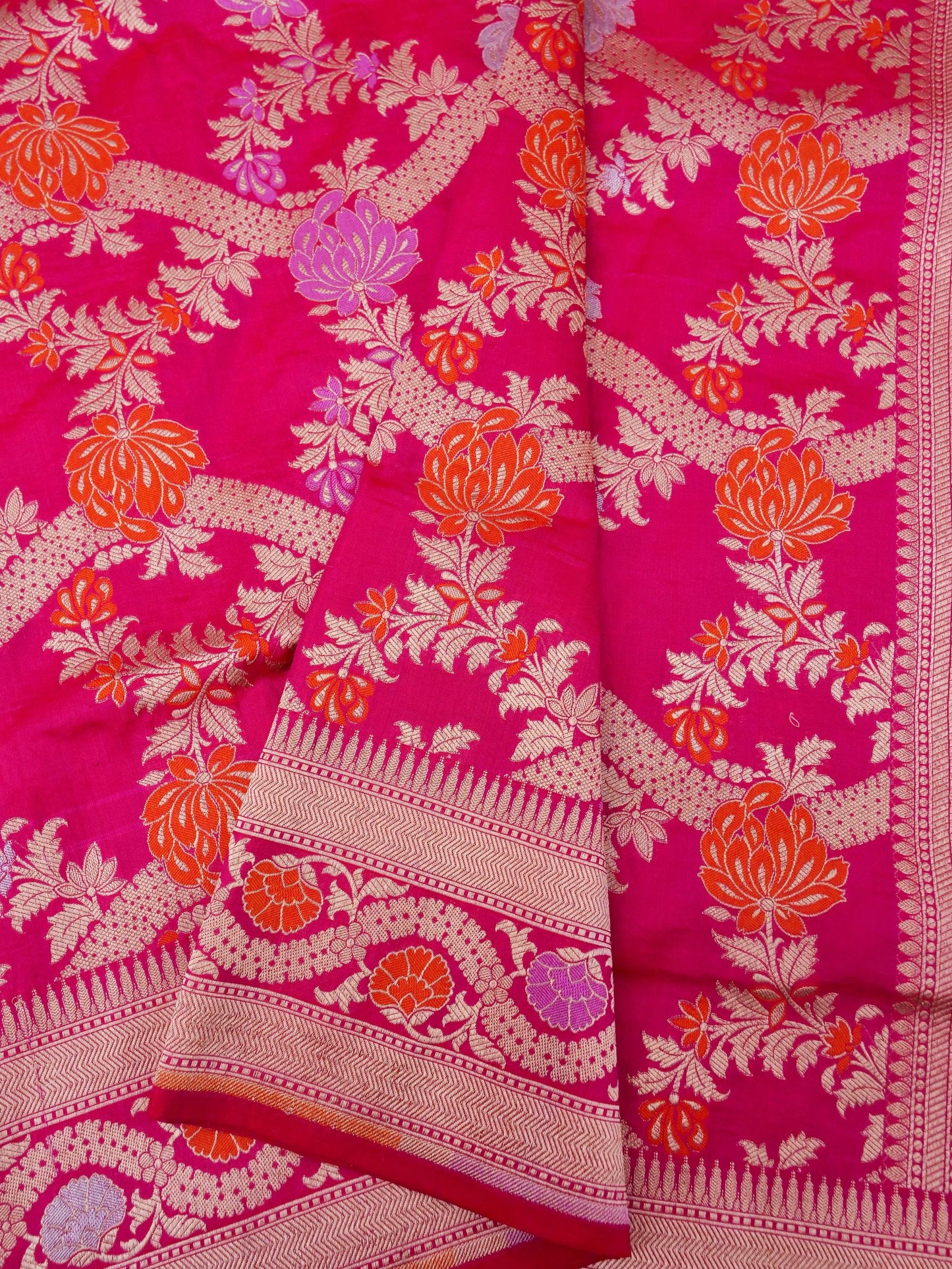 Pure Katan Silk Banarasi Saree  All Over Jaal Weaving