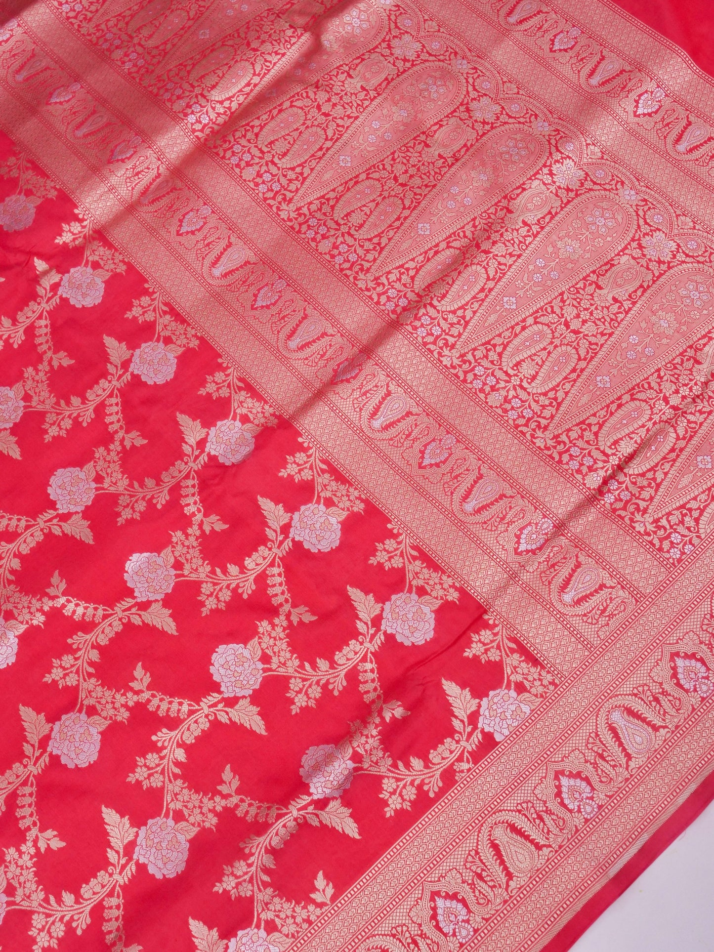 Pure Katan Silk Banarasi Saree  All Over Jaal Weaving