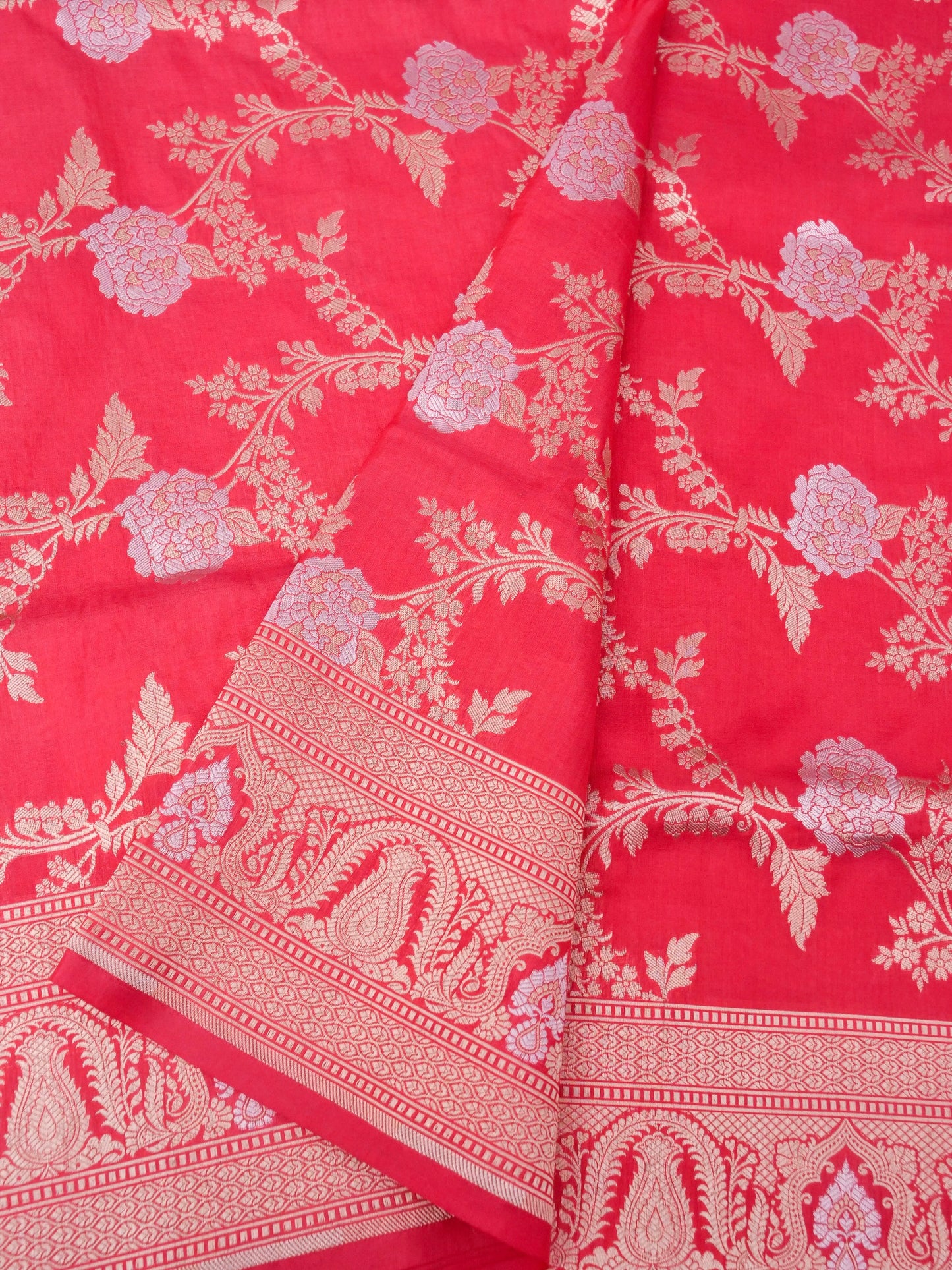 Pure Katan Silk Banarasi Saree  All Over Jaal Weaving