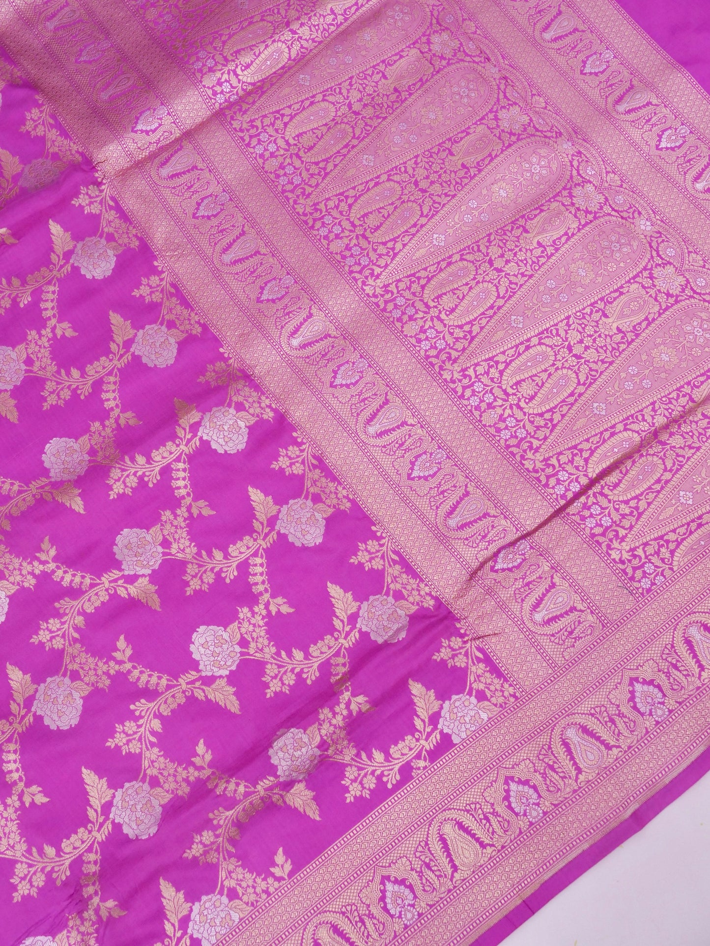 Pure Katan Silk Banarasi Saree  All Over Jaal Weaving