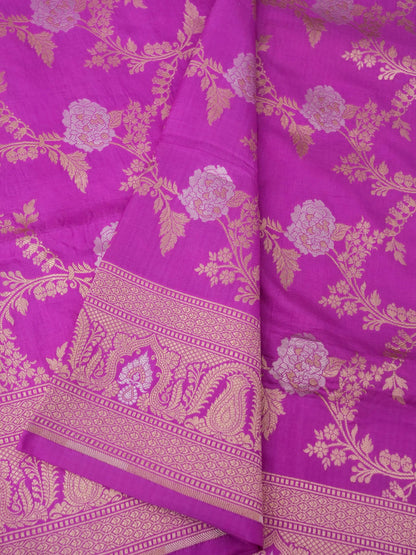 Pure Katan Silk Banarasi Saree  All Over Jaal Weaving