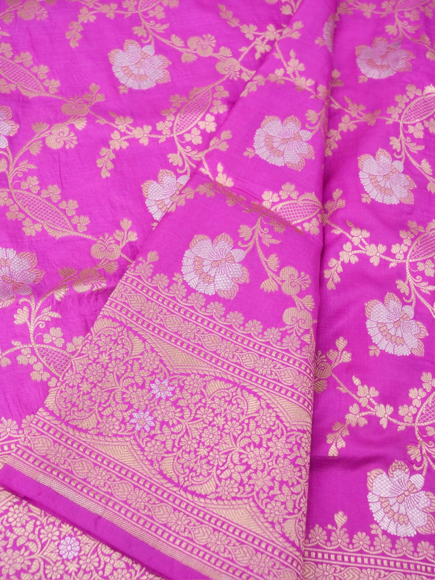 Pure Katan Silk Banarasi Saree  All Over Jaal Weaving