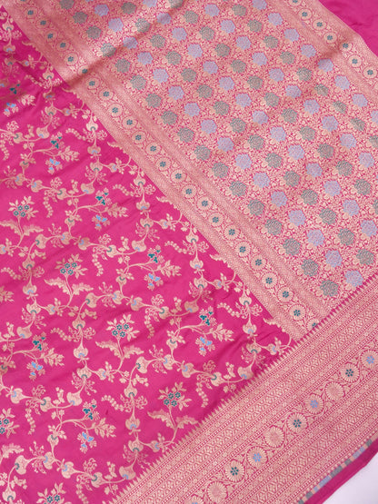 Pure Katan Silk Banarasi Saree  All Over Jaal Weaving