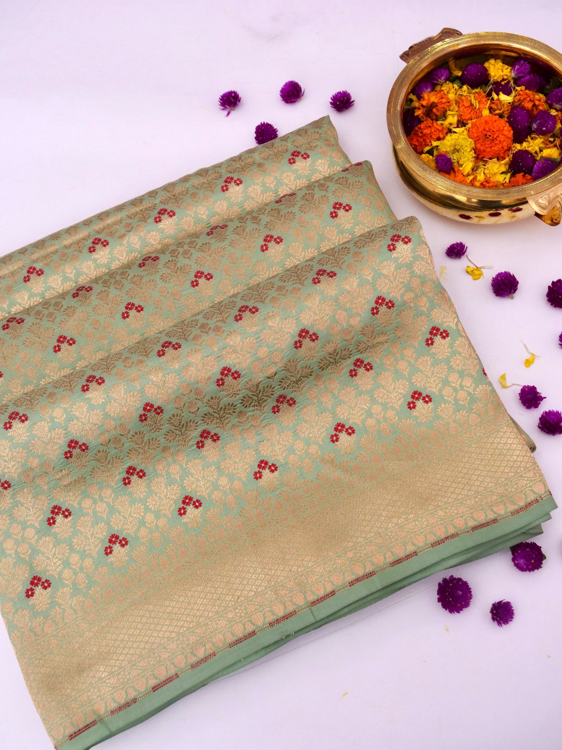 Banarasi Pure Katan Silk Meenakari Brocade Saree
