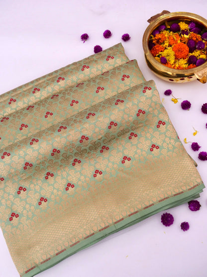 Banarasi Pure Katan Silk Meenakari Brocade Saree