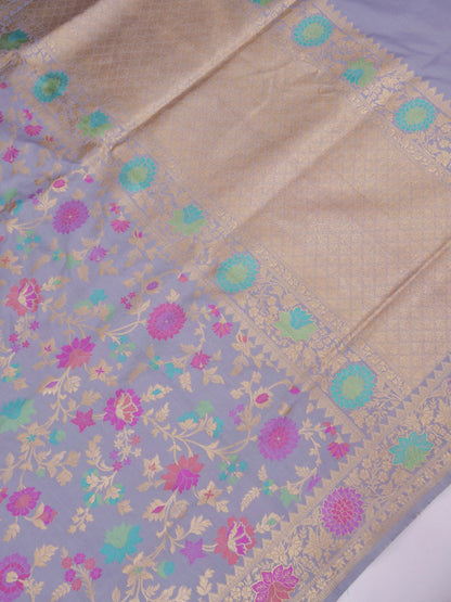 Handloom Banarasi Jangla Pure Katan Silk Saree