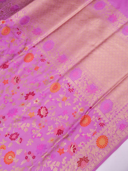 Handloom Jangla Banarasi Pure Katan Silk Saree