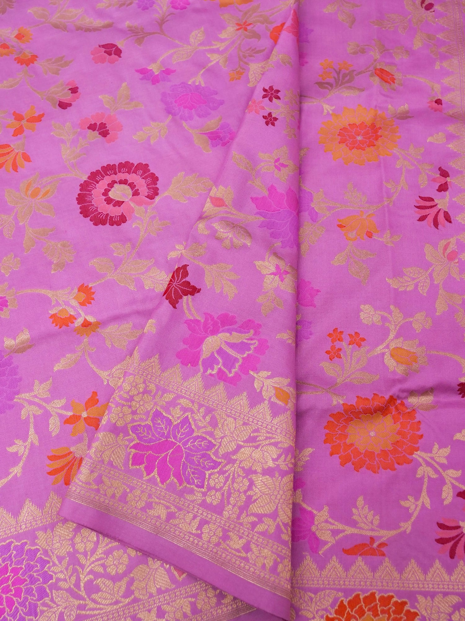 Handloom Jangla Banarasi Pure Katan Silk Saree