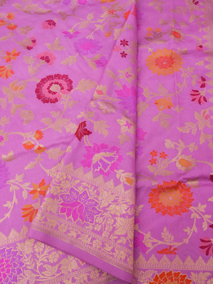 Handloom Jangla Banarasi Pure Katan Silk Saree