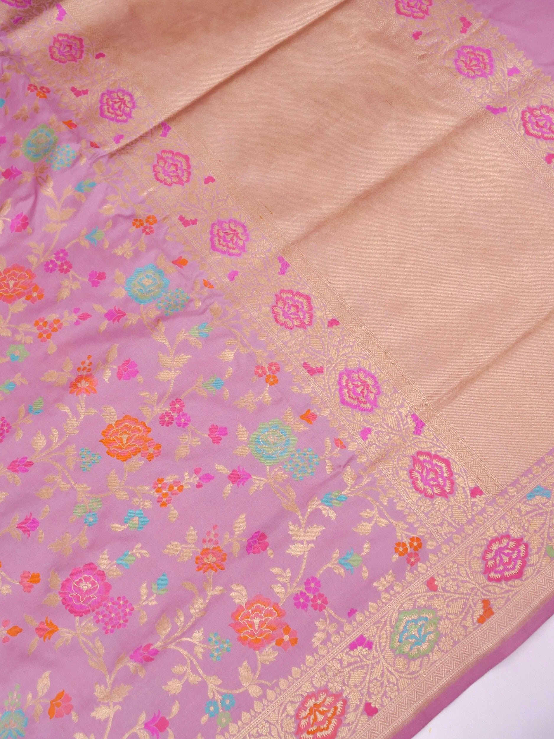 Handloom Jangla Banarasi Pure Katan Silk Saree