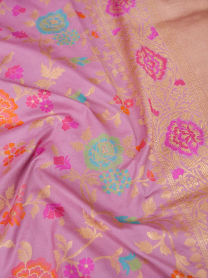 Handloom Jangla Banarasi Pure Katan Silk Saree