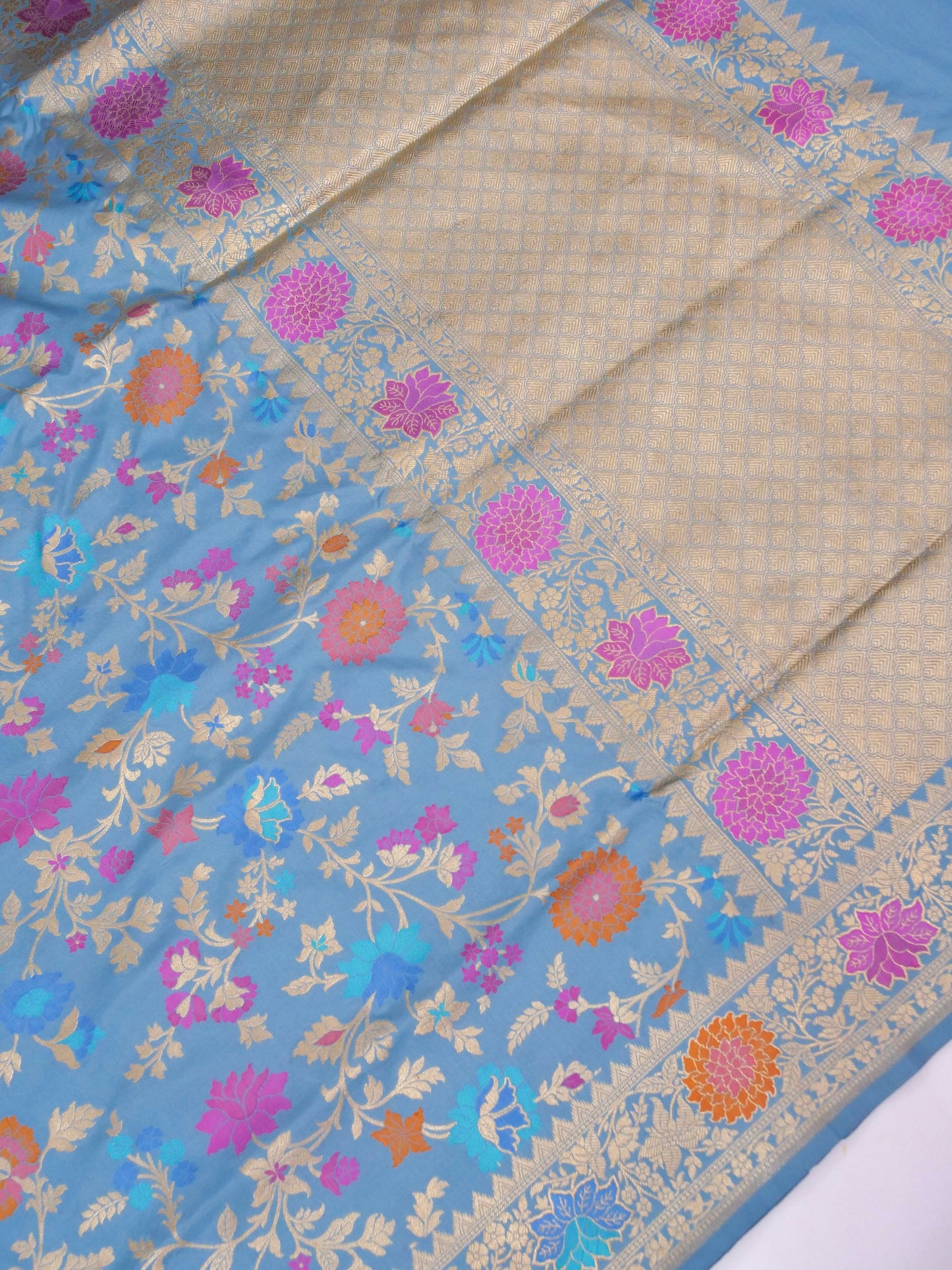 Handloom Jangla Banarasi Pure Katan Silk Saree