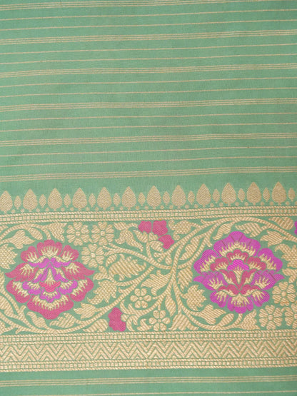 Handloom Jangla Banarasi Pure Katan Silk Saree