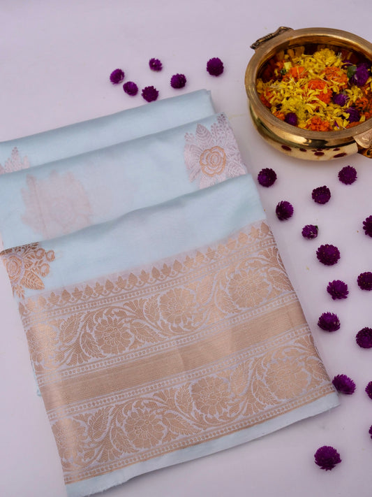 Handloom Pure Banarasi Katan Silk Saree with Mango Motif