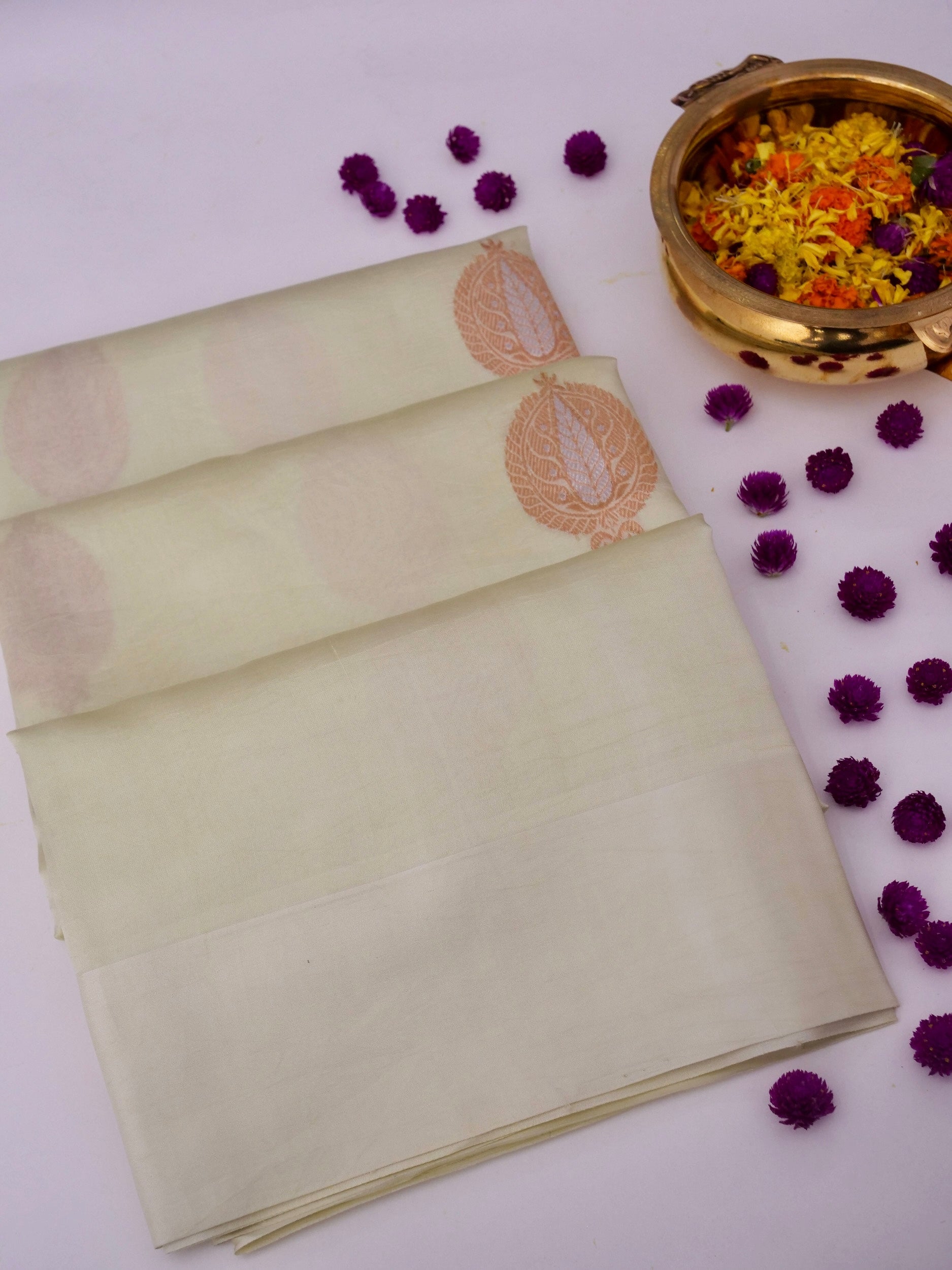 Handloom Pure Banarasi Katan Silk Saree with Mango Motif