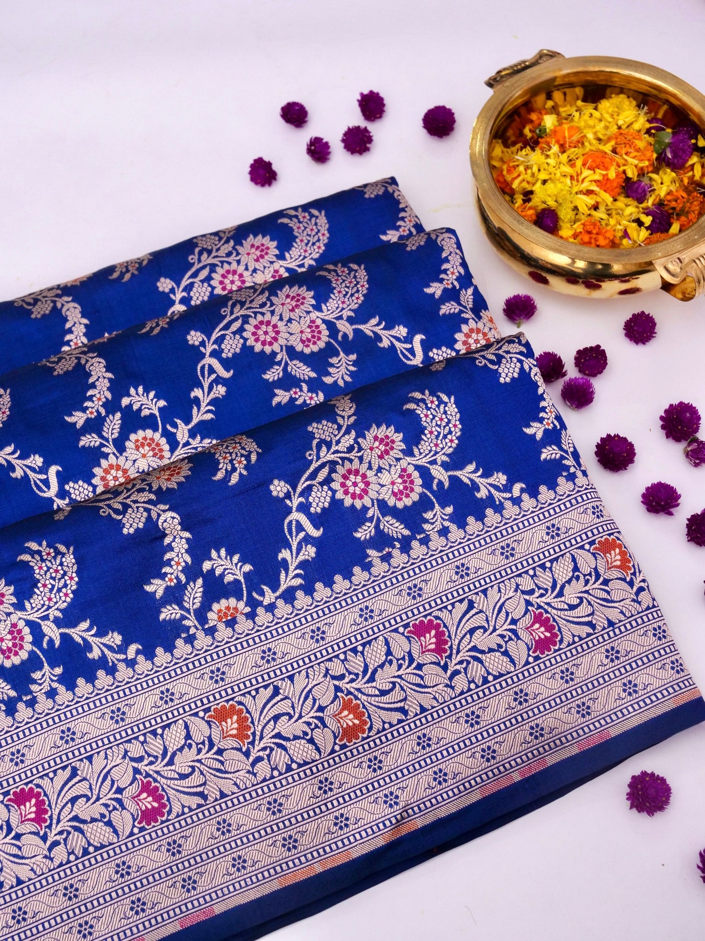 Pure Katan Silk Saree with Tilfi Meenakari Zari Work