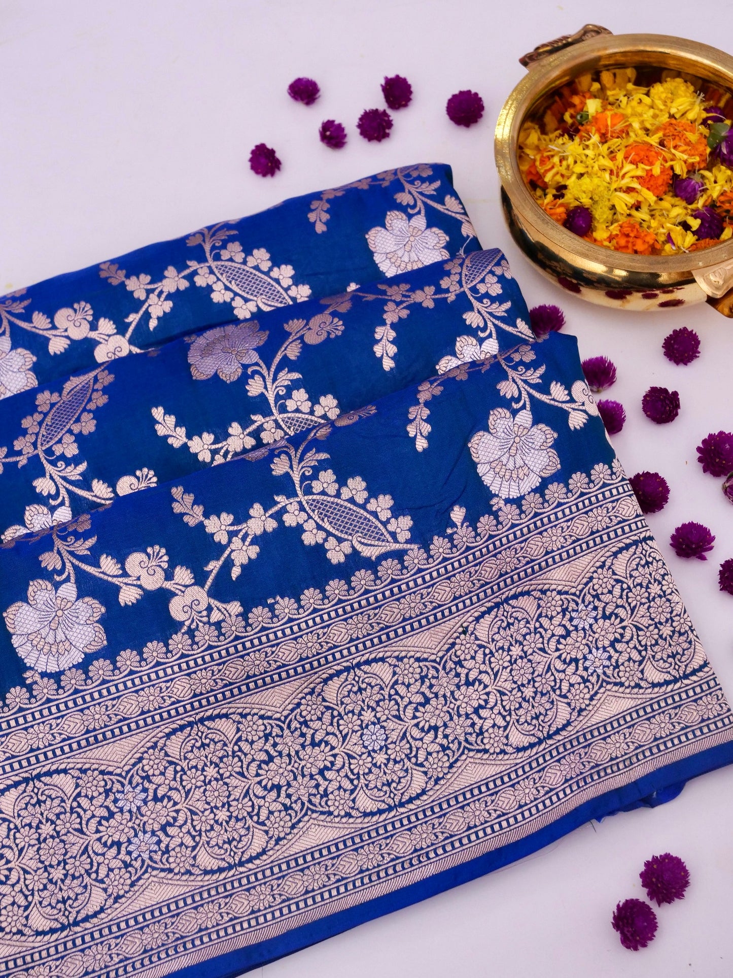 Pure Katan Silk Saree with Tilfi Meenakari Zari Work