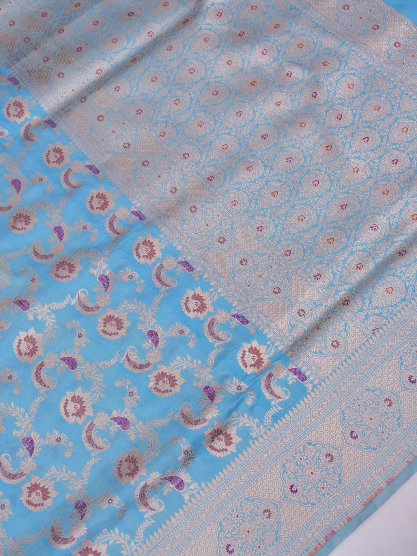 Handloom Jangla Banarasi Pure Katan Silk Saree