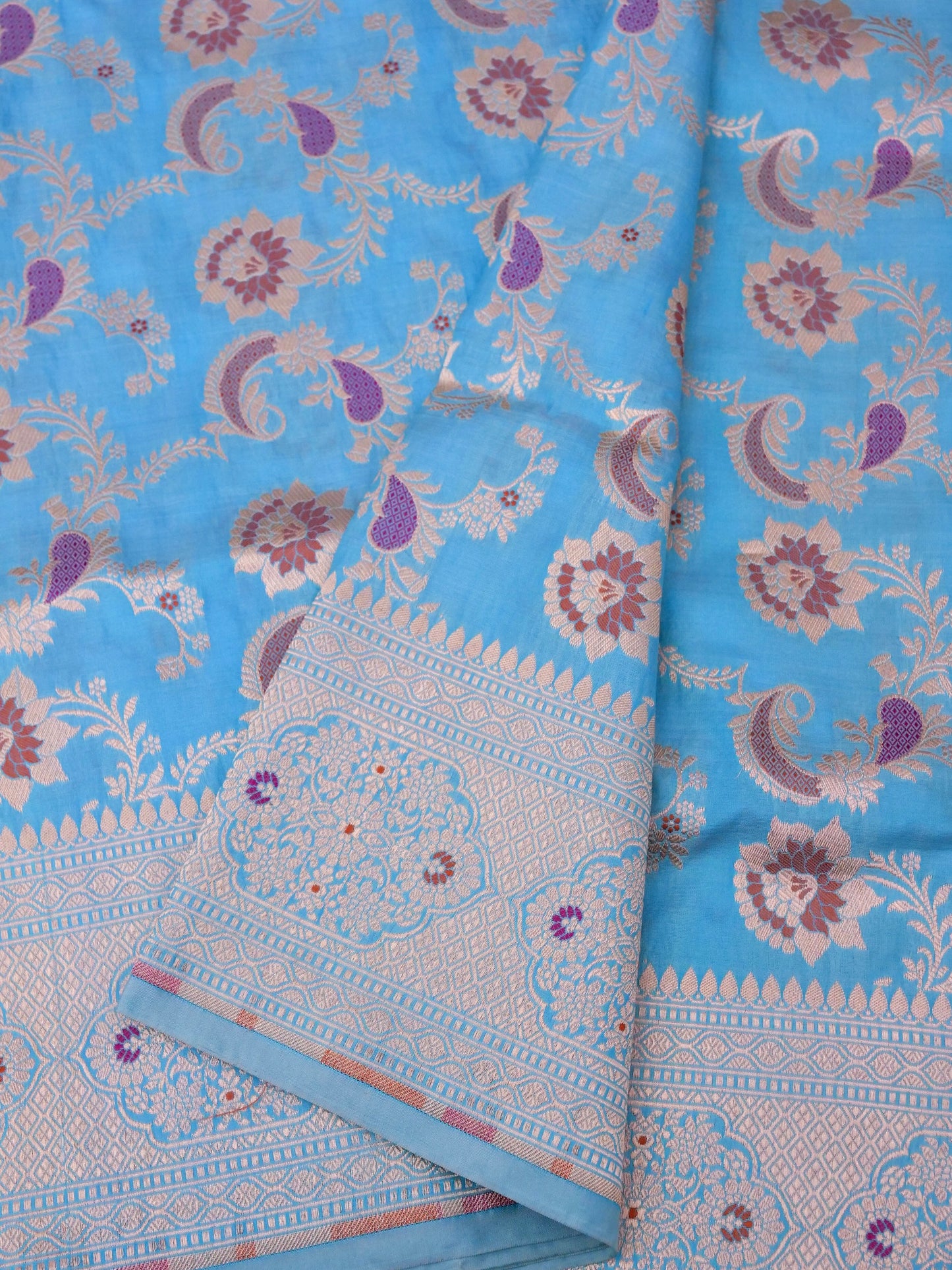 Handloom Jangla Banarasi Pure Katan Silk Saree