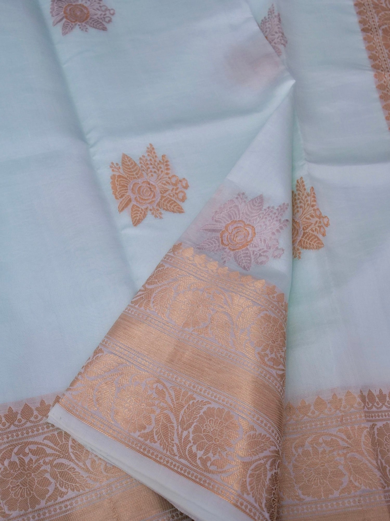 Handloom Pure Banarasi Katan Silk Saree with Mango Motif