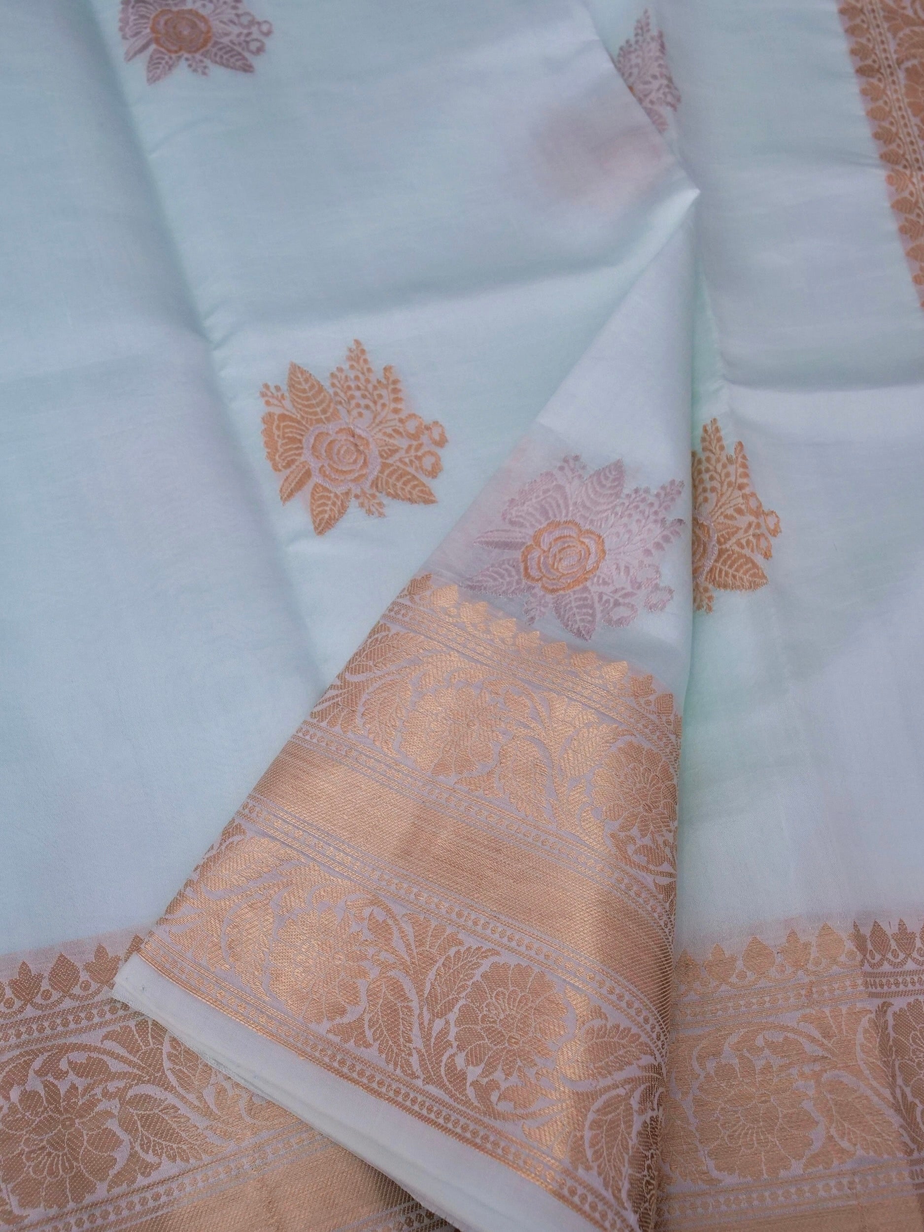 Handloom Pure Banarasi Katan Silk Saree with Mango Motif