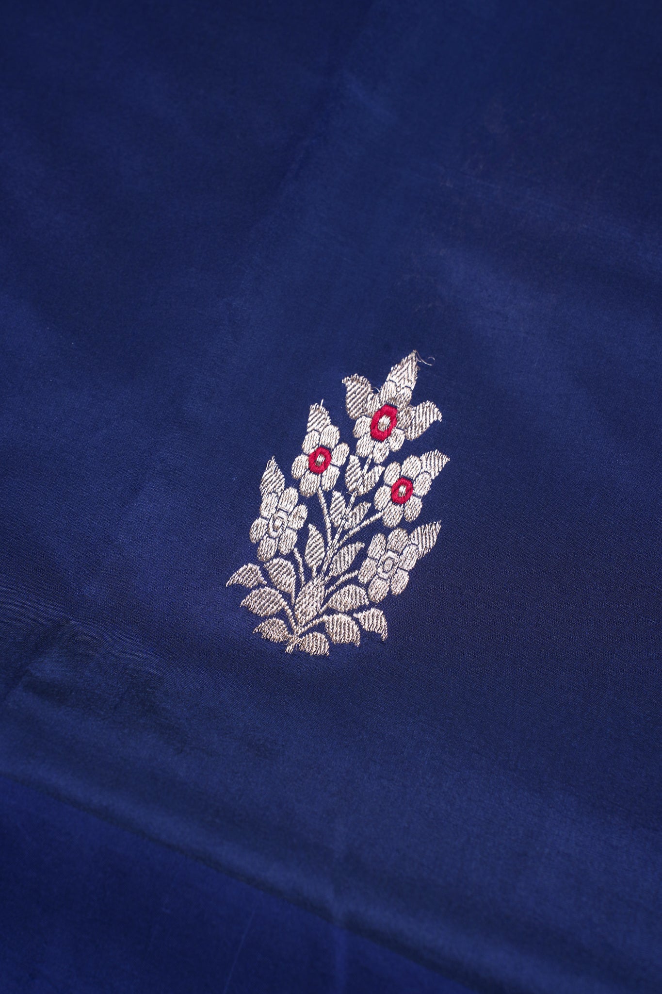 Navy Blue Pure Mango Katan Silk Handwoven Saree