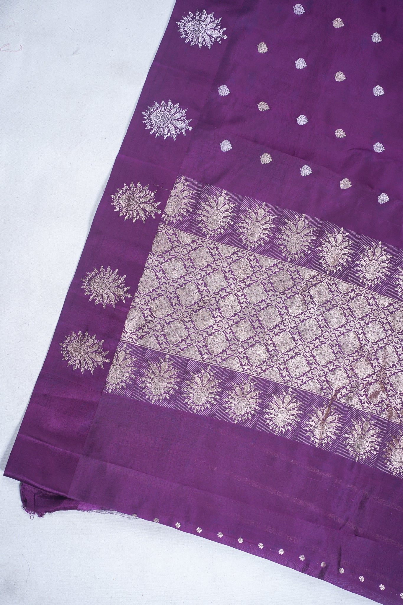 Wine Purple Pure Mango Katan Silk Handwoven Saree