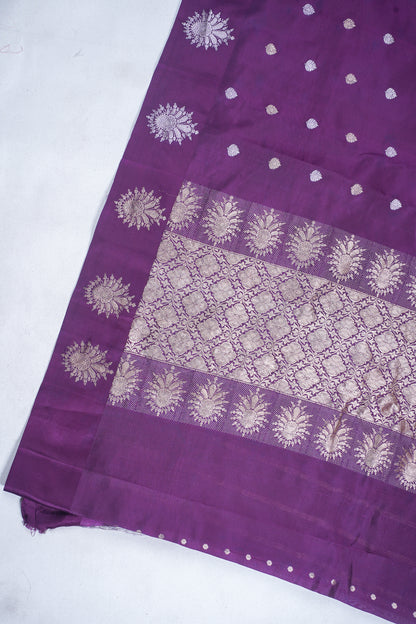 Wine Purple Pure Mango Katan Silk Handwoven Saree