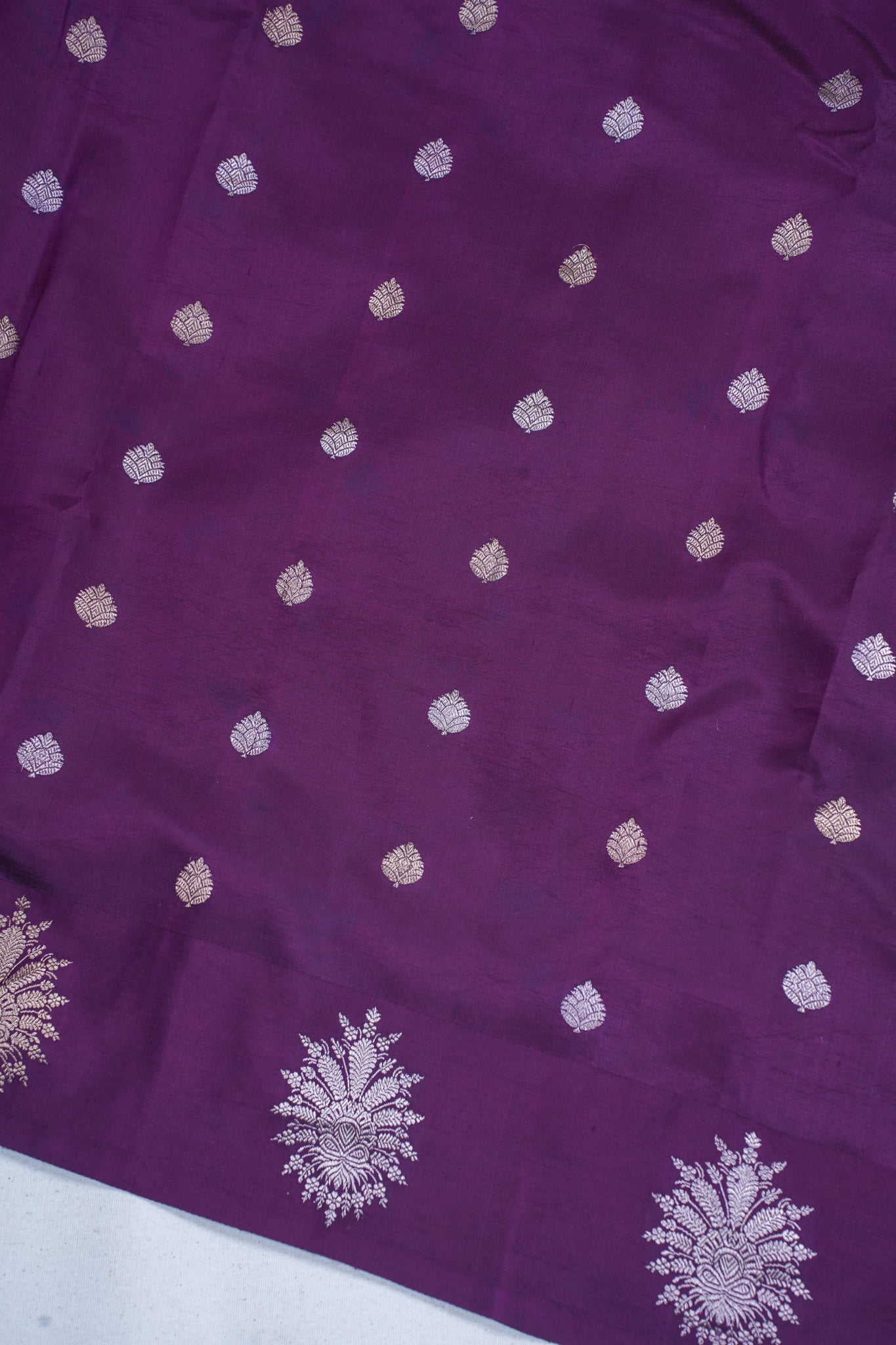 Wine Purple Pure Mango Katan Silk Handwoven Saree