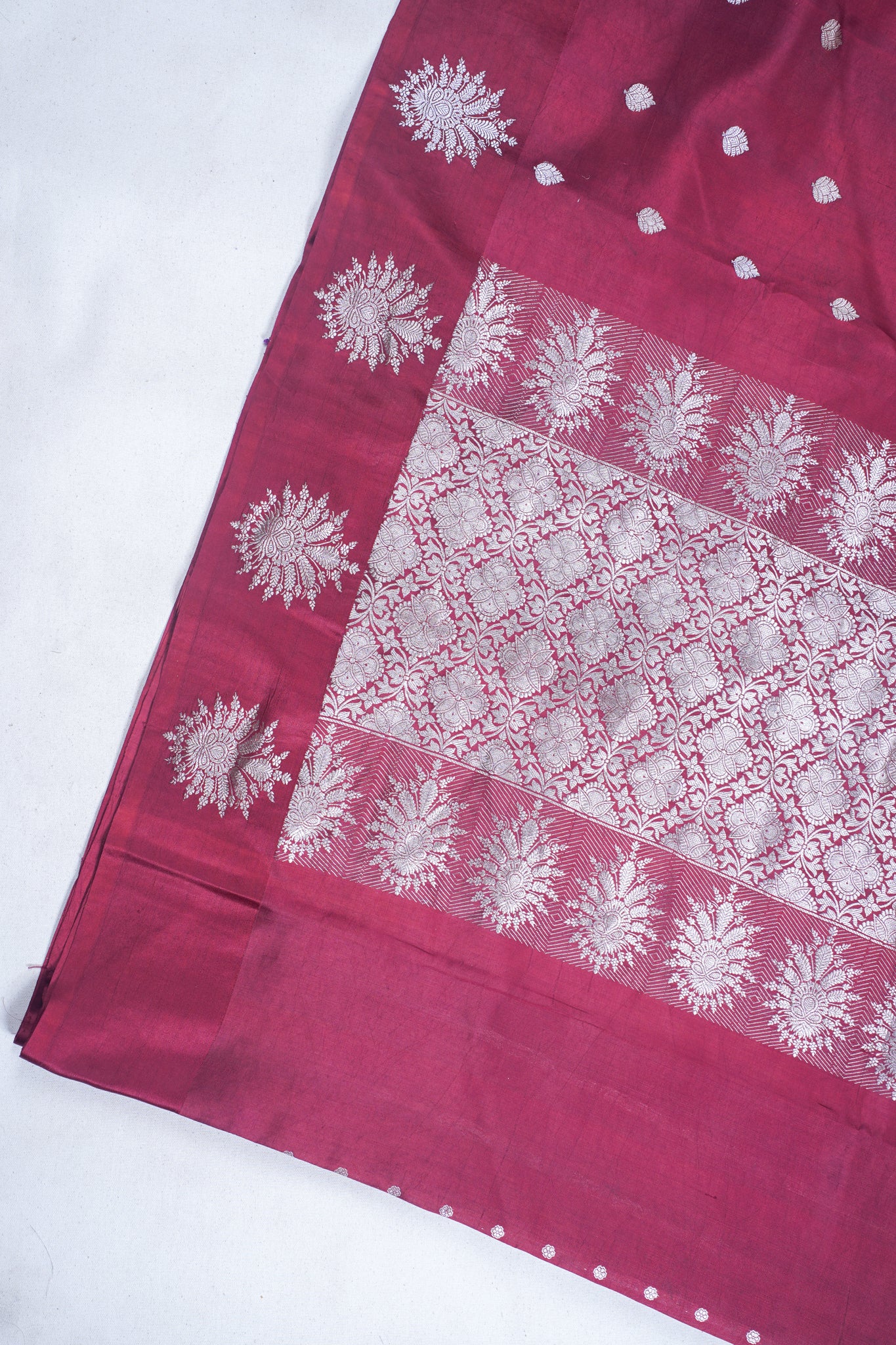 Maroon Pure Mango Katan Silk Handwoven Saree