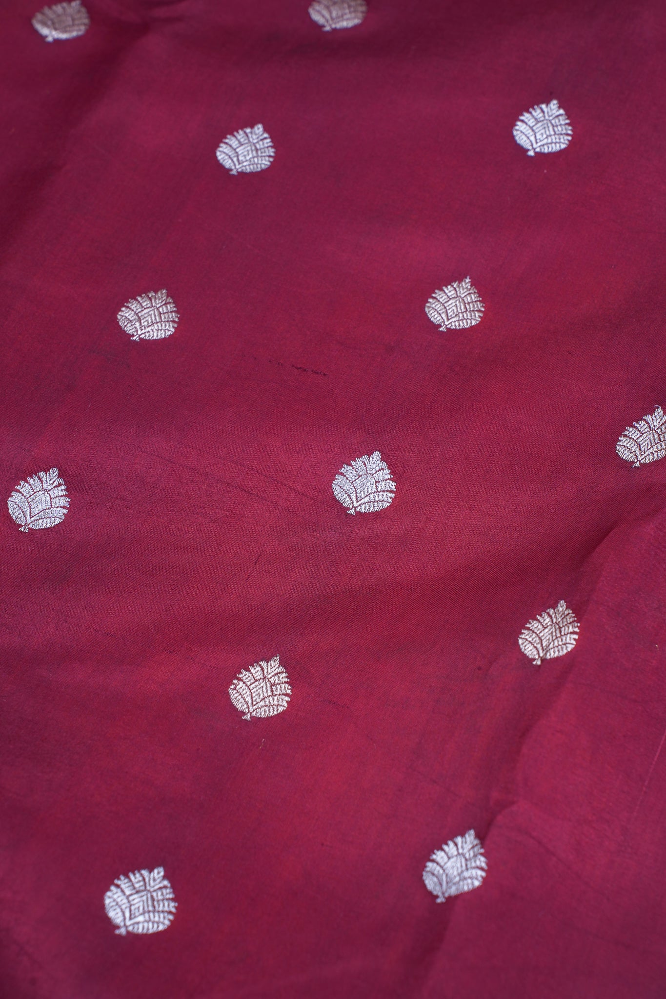 Maroon Pure Mango Katan Silk Handwoven Saree
