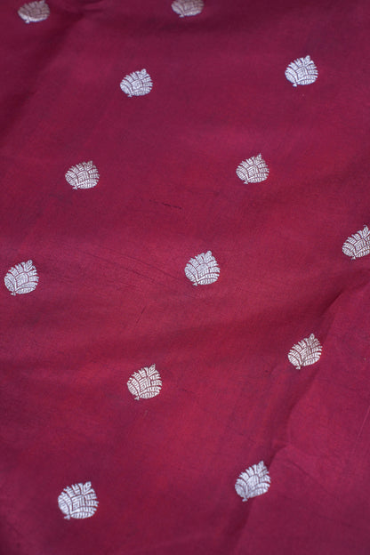 Maroon Pure Mango Katan Silk Handwoven Saree