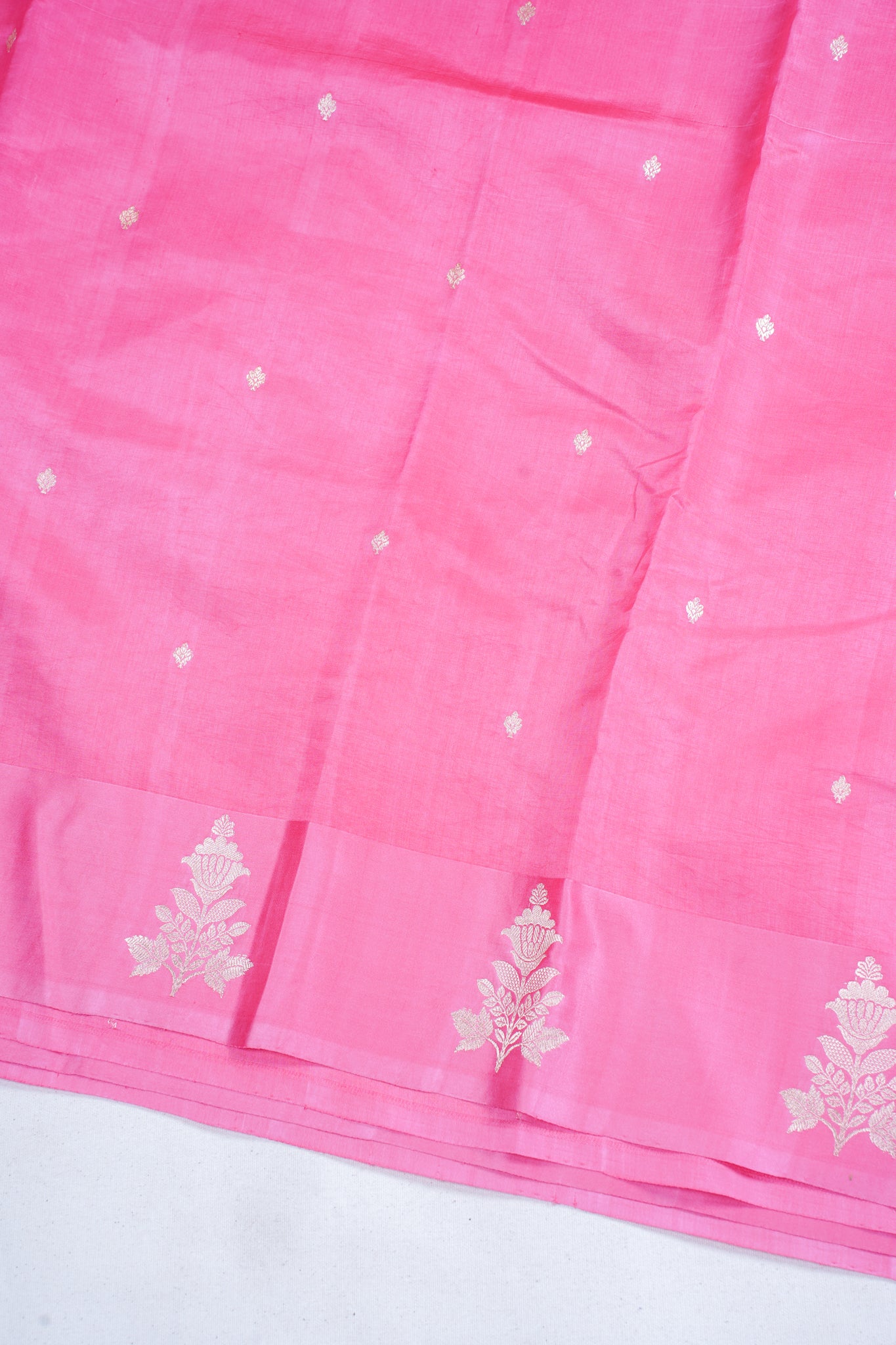 Baby Pink Pure Mango Katan Silk Handwoven Saree