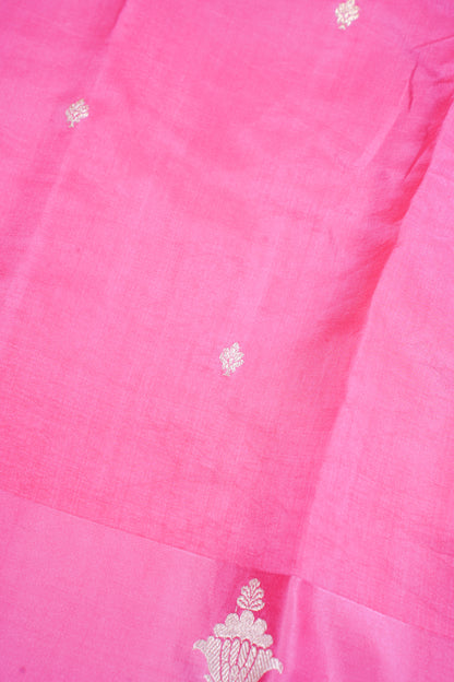 Baby Pink Pure Mango Katan Silk Handwoven Saree